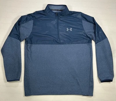 Under Armour Jacket Mens XL ColdGear Infrared 1/2 Zip Fleece Pullover Blue Camo - Image 1 of 4