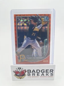 2025 Bowman Chrome Tsung-Che Cheng #86 Orange Geometric Refractor /25 Rookie RC - Picture 1 of 2