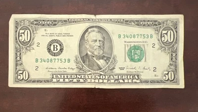 Old 50 Dollar Bill (1988) B Series - Image 1 of 2
