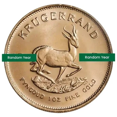 Moneda Krugerrand sudafricana de oro de 1 oz BU - año aleatorio Foto 1 de 3