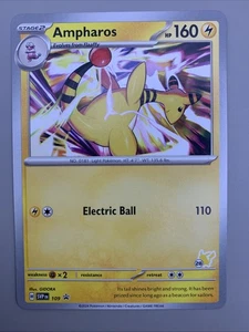 Estampilla Ampharos SVP 109 Pikachu #28 Estrella Negra Escarlata y Violeta Promo - Imagen 1 de 2