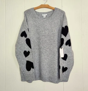 Nuevo con etiquetas Suéter Tejido Cupcakes Y Cachemira Negro Manga Corazones Para Mujer Talla 3X Gris - Imagen 1 de 16