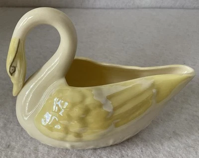 Belleek Ireland Swan Creamer Trinket Dish Brown 7th Mark 4.5” - Image 1 of 4