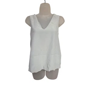 LilySilk Sleeveless Silk Tank Top V-Neck Casual Blouse Ivory XS - Picture 1 of 5