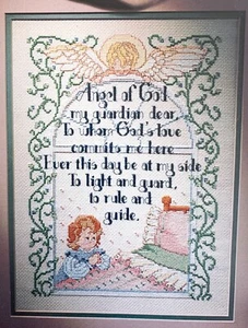 Leisure Arts Cross Stitch Leaflet 2461 MY GUARDIAN DEAR Child's Prayer - Picture 1 of 2