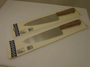 Set (2) USA 8 inch Rose Wood Handles Chefs Cooks Knives 7593817 Stainless Blade - Picture 1 of 10