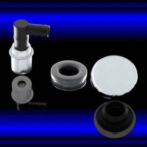 Tapa de válvula cromada tapa de aceite y juego de válvulas PCV se adapta a bloque grande y pequeño Ford - Imagen 1 de 1