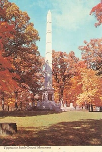 Postcard IN Tippecanoe Battle Battle Ground Monument General Harrison Autumn - Picture 1 of 2