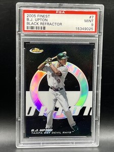 2005 Finest Black Refractor BJ Upton 72/99 PSA 9 *Pop 1 - Highest* Devil Rays