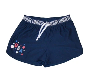 Under Armour Girls Size YLG Loose Heat Gear USA Logo Shorts Running - Picture 1 of 6