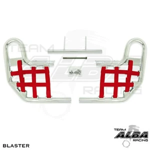 Blaster YFS200 YFS 200 Nerf Bars Alba Racing Silver bar Red nets 212 T1SR - Picture 1 of 1