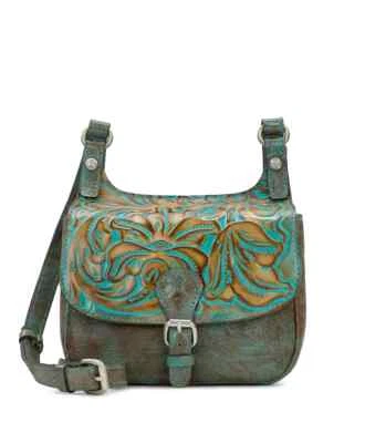 Bolso Patricia Nash Linny Saddle Tooled Turquesa NUEVO CON ETIQUETAS ¡LINDO!! Foto 1 de 4