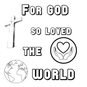 John 3:16 Doodle Coloring Card NIV - 12/Pk size: 6 x 6 - Picture 1 of 4