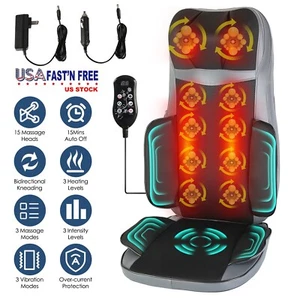 36W Shiatsu Neck Back Massager with Heat 3D Kneading Massage Chair Seat Cushion - Picture 1 of 21
