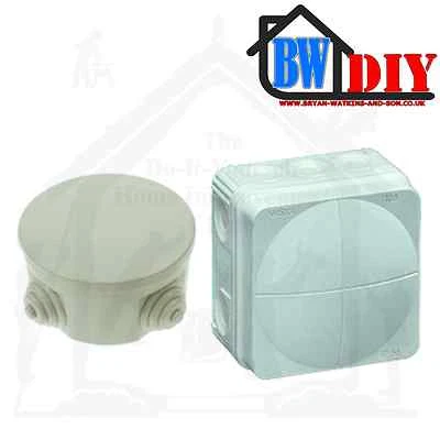 SPARPAK Exterior Waterproof Junction Boxes Square and Round Electric,Lighting, or CCTV