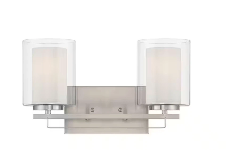 Minka Lavery Parsons Studio 2 luces níquel cepillado baño montaje en pared Foto 1 de 1