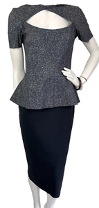 NWT Chiara Boni Donegal Dress Tabitha Print Pelum Midi Black Size Medium 8 44 - Picture 1 of 13