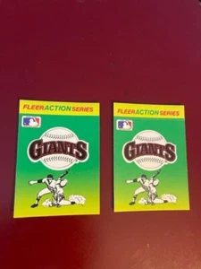 (2) 1990 Fleer Action Series Baseball San Francisco Giants Stickers Collectibles - Picture 1 of 2