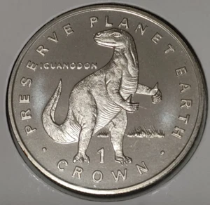 1993 Isle of Man 1 Crown Preserve Planet Erde Serie: Iguanodon Dinosaurier - Bild 1 von 6