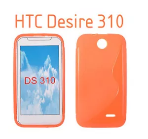 TPU gel silicone case cover S-line orange for HTC Desire 310 - Picture 1 of 1