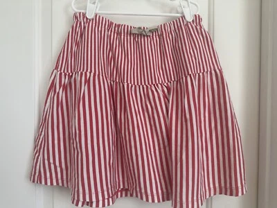 Mini Boden Niñas 15-16 Rojo Claro Blanco Rayas Falda Usada en Excelente Condición Foto 1 de 4