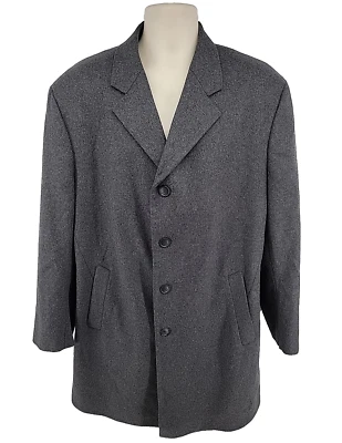 Vintage Marshall Fields Wool Coat Overcoat Gray Button Mens XL - Image 1 of 4
