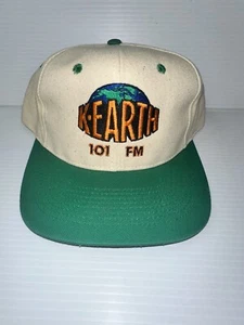 Gorra de Colección K-EARTH 101 FM Estación de Radio de Los Ángeles, Verde Raro, ¡Nueva! ¡Bonito! - Imagen 1 de 8