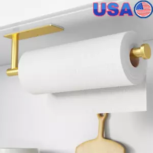 Paper Towel Holder Wall Mounted Self-Adhesive Drilling Kitchen Roll Dispenser - Picture 1 of 7