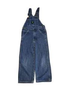 John Deere Denim Bib Overalls Youth Size 5 Kids Blue Jean Bibs - Picture 1 of 6