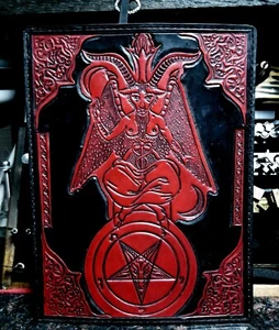 PARCHE TRASERO DE CUERO GENUINO ROJO CABRA BAPHOMET - Imagen 1 de 1