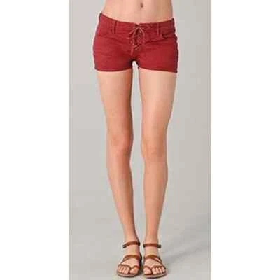 Maison Scotch Lace Up Summer Shorts Red Womens Size 28 NWT - Image 1 of 4