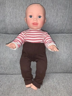Goldberger CLASSIC 14” Baby Boy Doll HTF All Vinyl Body Molded Hair Blue Eyes - Image 1 of 4