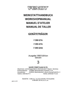 Fendt 390 395 4 vol Workshop Manual incl Engine Manual Full Set Delivered Today - Picture 1 of 10