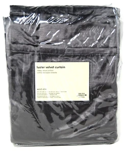 NEW west elm luster velvet curtain drape panel dark silver gray slate 48 x 108 - Picture 1 of 6