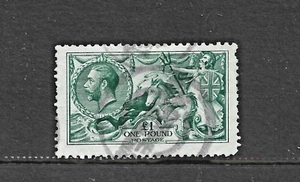 george 5th stamps 1913 £1 green sea horse high value sg403 used as scan - Picture 1 of 1