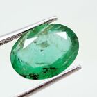 3.40 Cts Zambian Natural Green Emerald Oval Cut Certified UNTREATED Gemstone