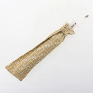 FENDI Zucca Used Folding Umbrella Beige Nylon Vintage #EA473 S - Picture 1 of 13