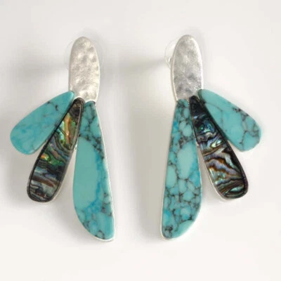 New 52mm Robert Lee Morris Floral Stud Earrings Gift Vintage Women Party Jewelry - Image 1 of 3