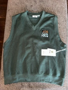 Obey Dark Cedar Slide Fleece Sweater Vest Mens Medium Embroidered Dog NWT - Picture 1 of 8