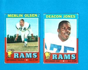 1971 Topps - Merlin Olsen #125 (poor) & Decon Jones #209 (VG-) Rams - Bild 1 von 2