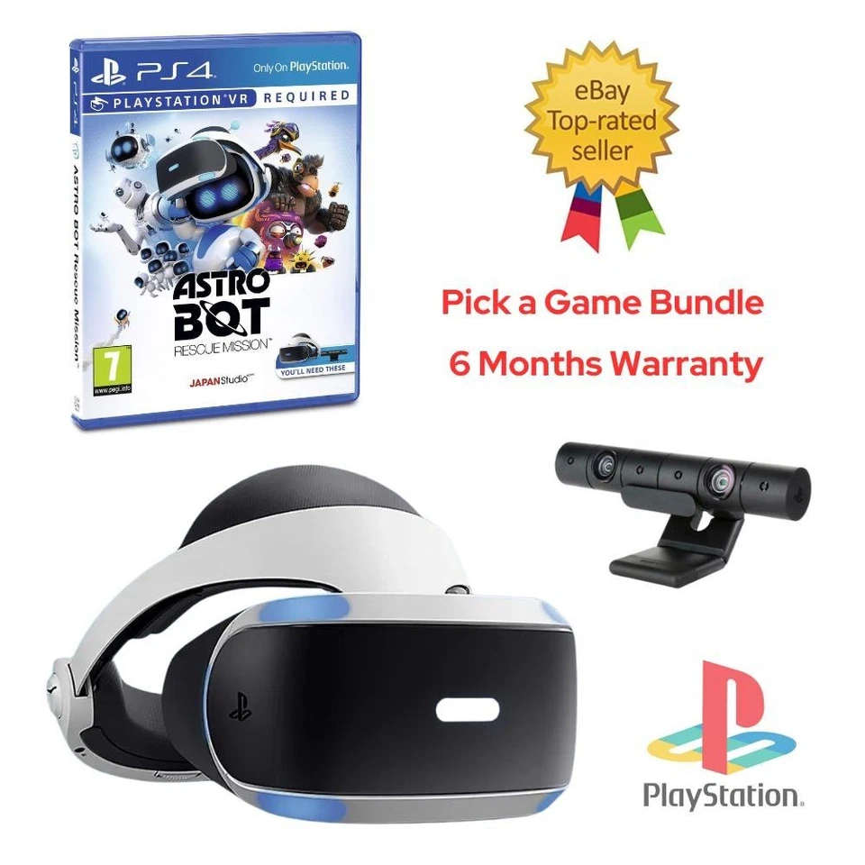 Sony Playstation 4 VR Headset - GET FAST - PS4 PSVR Virtual Reality Game Bundle - Image 1 of 1