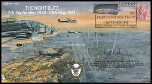 Gp.Cpt BILL RANDLE CBE AFC DFM Signed COF34 The Night Blitz Cover - Imagen 1 de 3