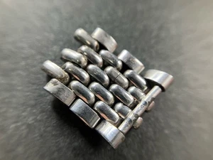 OMEGA Genuine 3 Link Rice Bracelet 1502 Men's Watch Bracelet Parts SS 15.5mm - Picture 1 of 3