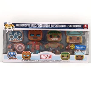 Funko Pop! Marvel Holiday Gingerbread 4er Pack Walmart Exclusive Glow In Dark  - Bild 1 von 6