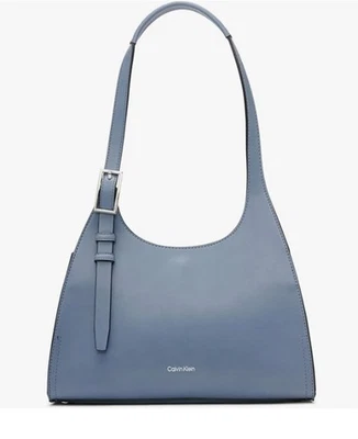 NUEVO Bolso Cartera Calvin Klein Pluma Piedra de Pedernal Cuero Vegano Triple Compartimento Foto 1 de 4
