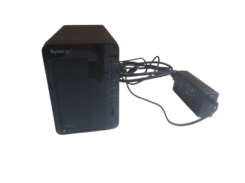 SYNOLOGY DS710+ 2 BAY NAS RAID STORAGE ARRAY WITH POWER ADAPTER NO DRIVES - USED - Image 1 of 2