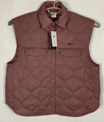 Nike Mujer’s Essential Chaleco Acolchado Malva Ahumada Talla Grande 50x28” FB8737-208 Nuevo Foto 1 de 4