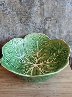 Caldas Da Rainha X-Large Cabbage Leaf Fruit Or Salad Bowl Green Portugal - Image 1 of 4