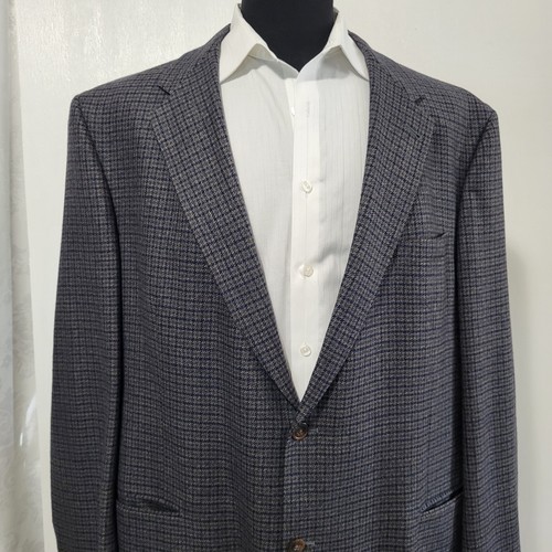 Giacca blazer cappotto sportivo Burberry London uomo tweed pied de poule taglia 50L grigio