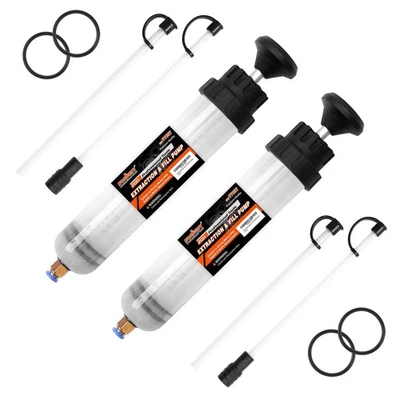 2 Kits 200ML Oil Suction Syringe Style Manual Automotive Pump Fluid Extractor - Image 1 of 4
